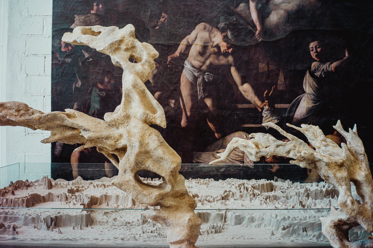 FactumArte's tweet photo. A #sneakpeek of our #workshops: @AhmedMater 's 'Mitochondria: Powerhouses', #caravaggio 's 'Martyrdom of St. Matthew' and the 2x4 meter #3drelief projection of the world presented at the exhibition 'Terraforming: Engineering the Sublime' (2015).
#facsimiles https://t.co/3GFjhxkdrN
