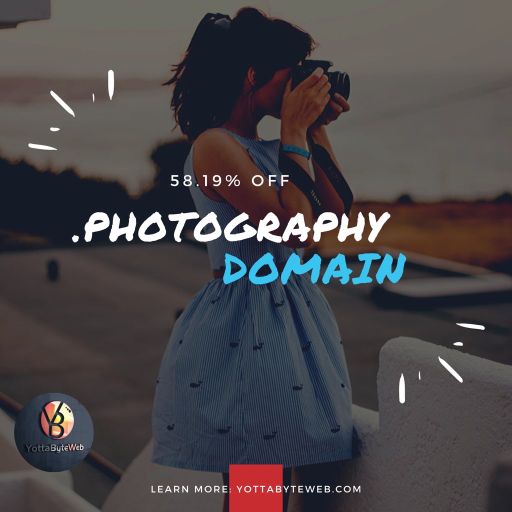 YottabyteWeb's tweet photo. Get a #dotPHOTOGRAPHY domain that clearly brands yourself as a photographer or your photography company name for just NGN 3,778.35 only per year at 58.19% off
Via:
https://t.co/RtfEOYA3Gt
#domainpromos #domains #yottabyteweb #100DaysOfCode #BlackTechTwitter #Startups https://t.co/JYyhzxzrDS
