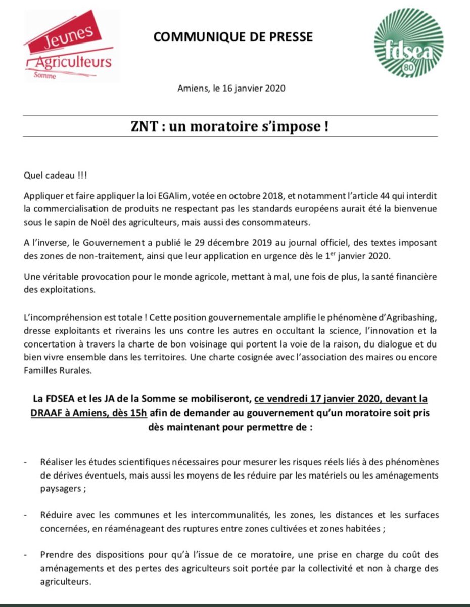 JYBricout's tweet photo. Aujourd’hui tous à Amiens pour une action « coup de poing » pour dénoncer l’aberration des #znt qui amplifient l’ #agribashing !
1) Moratoire exigé 
2) blocage des stations d’épuration des villes qui ont pris des arrêtés !
3) qui va PAYER 😡😤
@usaa_02 @FNSEA @ecvass02 https://t.co/3oQpySpmSb