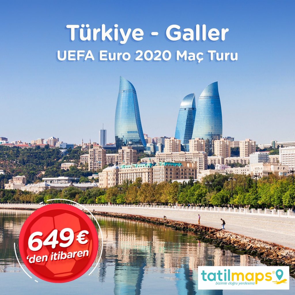 Türkiye - Galler UEFA Euro 2020 Maç Turunda yerini ayırt!
🌎 Bakü
🌜 2 Gece ☀ 3 Gün
✈ Pegasus Hava Yolları ile
💰 649 Euro

Detaylı Bilgi ve Rezervasyon;
☎️0332 321 9 321
☎️0332 244 0 333
📱0543 641 11 11
#match2020 #uefa #turkey #azerbaycan #baku #semazenturizm #tatilmaps