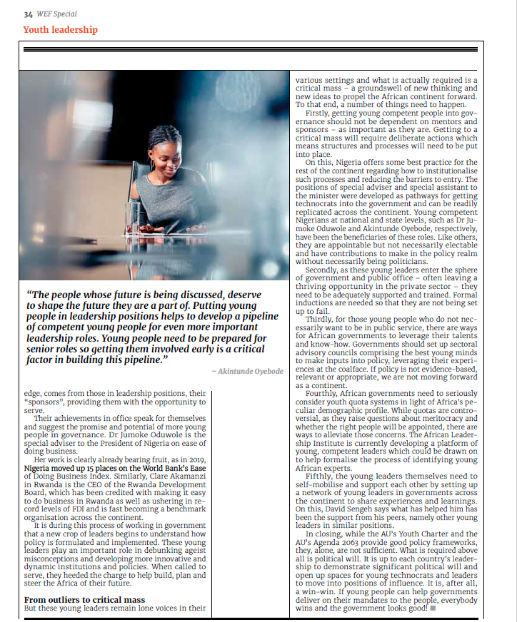 ProjectPakati's tweet photo. Leadership on the continent must strive to become
increasingly more youth-led. The @AfricanBizMag just published our article on the need for this critical mass of young African leaders at the centre of governance. https://t.co/XtQmEEmHSo