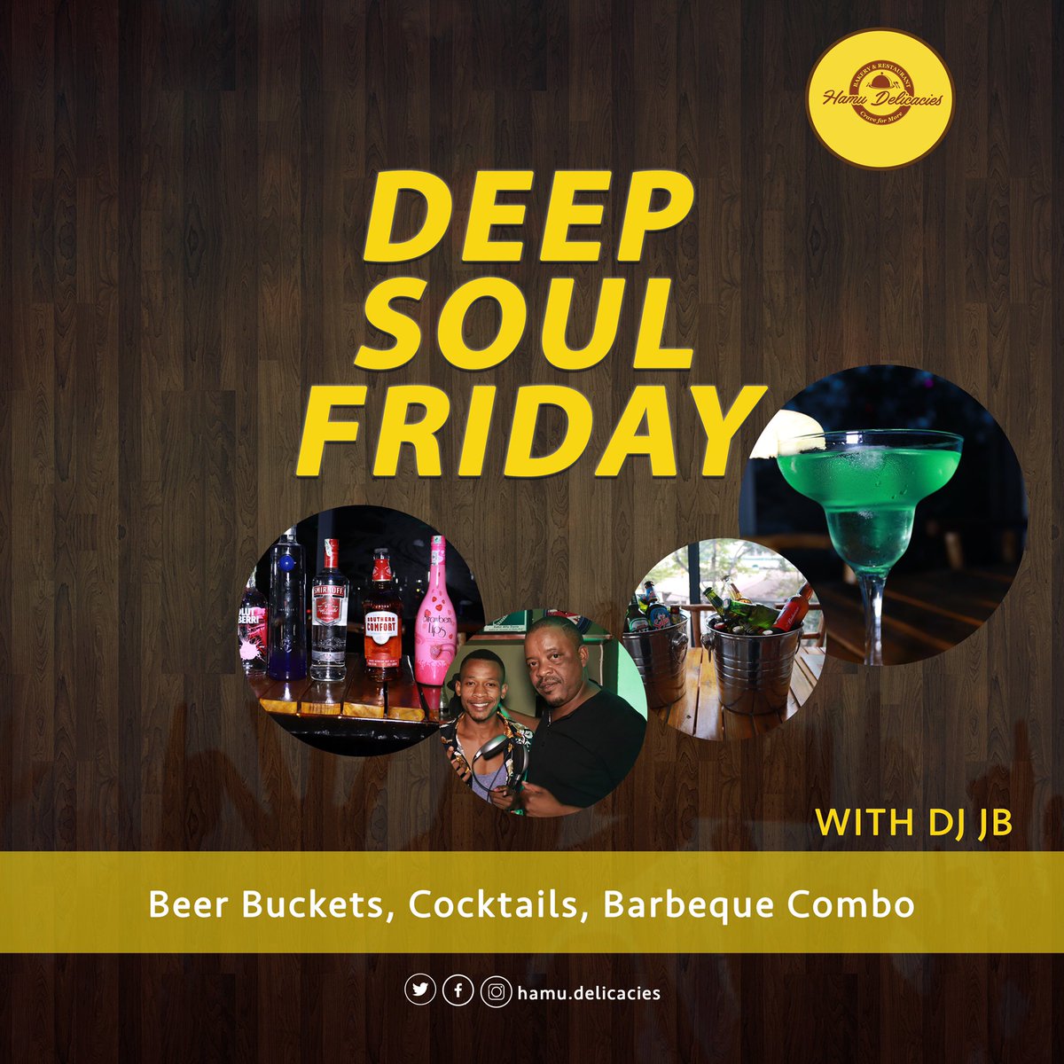 HamuDelicacies's tweet photo. It is Friday again... All roads lead to @HamuDelicacies . Great food, drinks and deep soul music with DJ JB https://t.co/ycK6xMkDdj