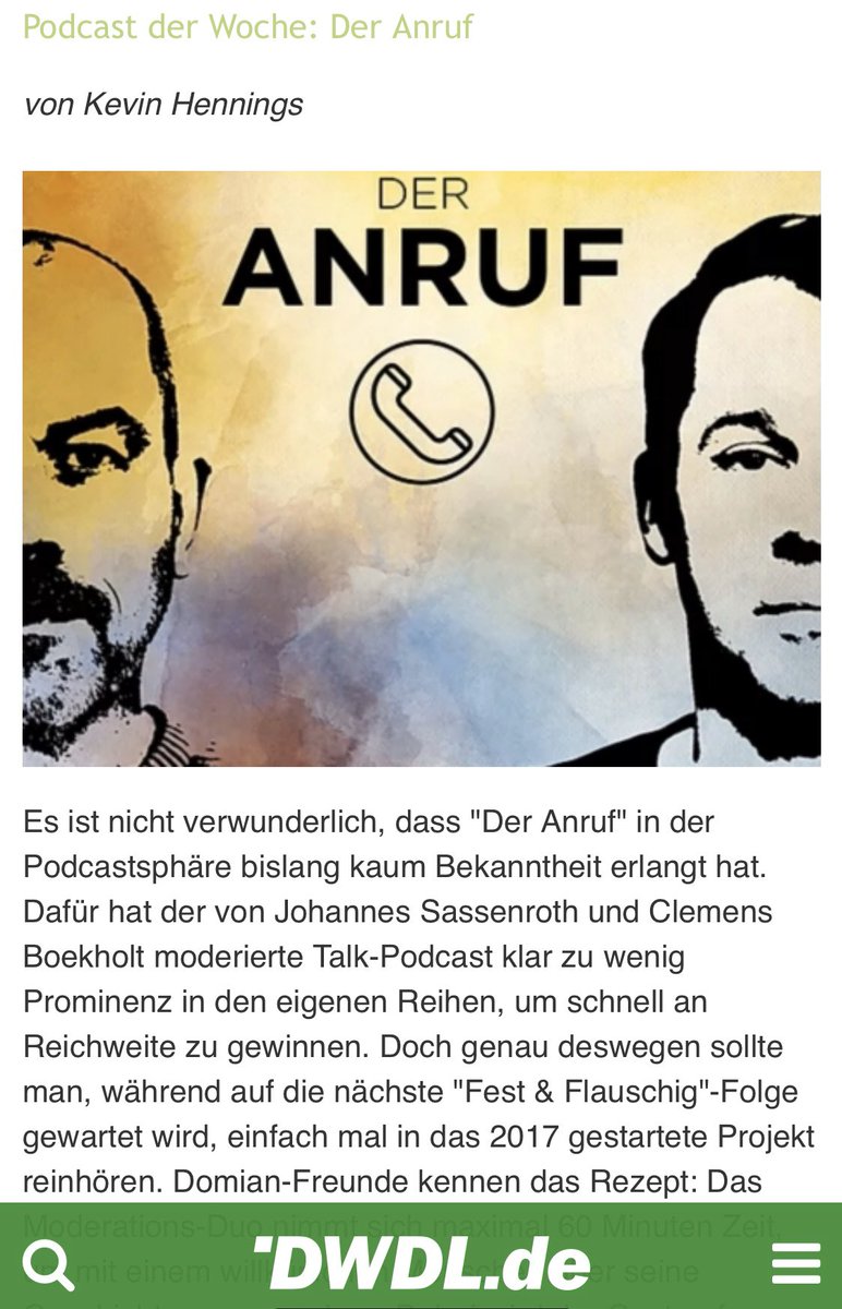 Wir lieben <a href="/DWDL/">Medienmagazin DWDL</a> für ihre kompetenten Analysen...  und vielleicht auch weil sie den Weltbesten Podcast empfehlen! 
❤️🙏❤️🙏

▶️▶️m.dwdl.de/a/75734