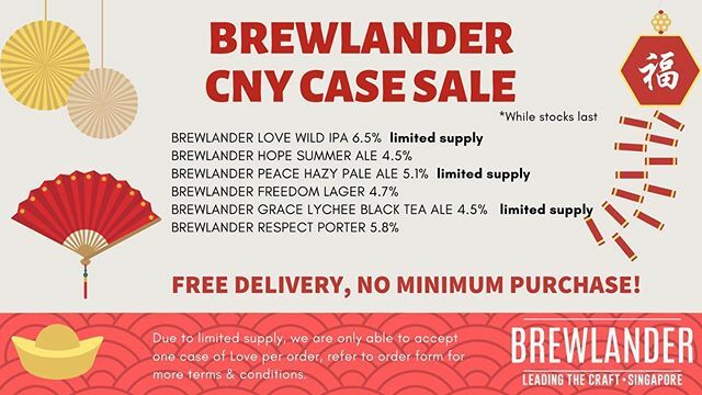 brewlander's tweet image. Sail through CNY and questions you receive from your friends and relatives on your status by getting some Brewlander beers, so they will ask you where this beer is from instead! It may even improve your Mahjong or Black Jack game!

We have sweetened the … ift.tt/38qbV1V