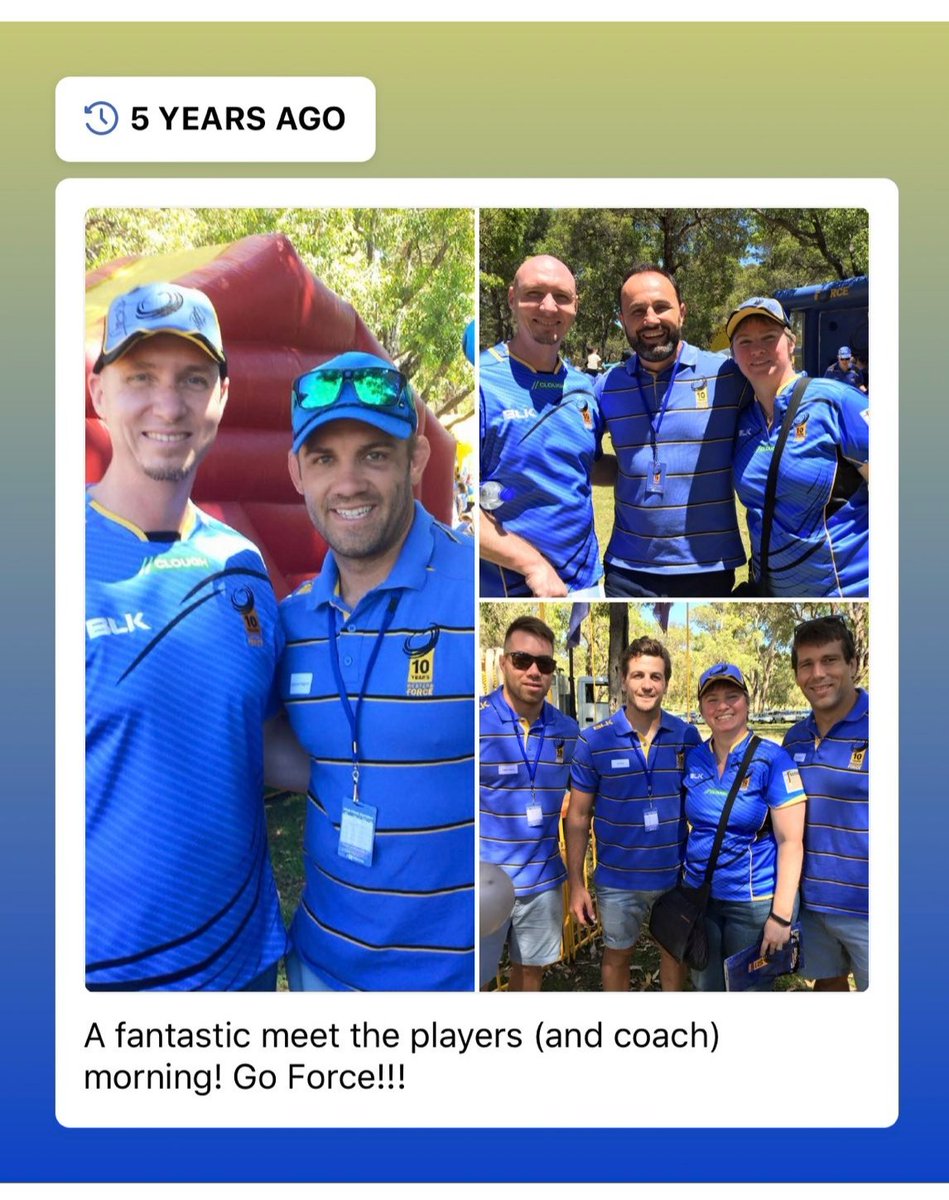 scarabcat's tweet photo. Look what came up in @GhostlyRob's memories... What a fantastic @westernforce #FanDay that was, with a few familiar faces @ianprior90 @matthodgson678 &amp; Chris Alcock 😄😊🤗

So... how about #FanDay2020? I'll have a brand new cap to get signed soon 🤞

#SeaofBlue #BeTheForce https://t.co/uXJ1kmu3mh