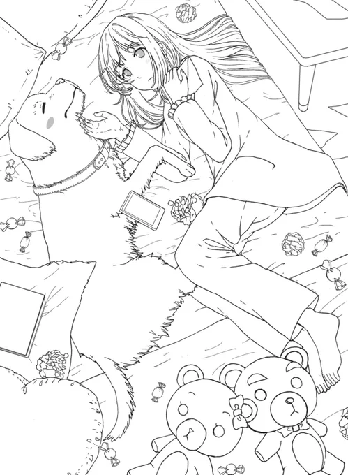 線画製作中～

#イラスト 