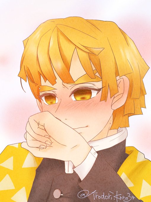 歌音さんがTwitterに投稿した我妻善逸(鬼滅の刃)のイラスト。