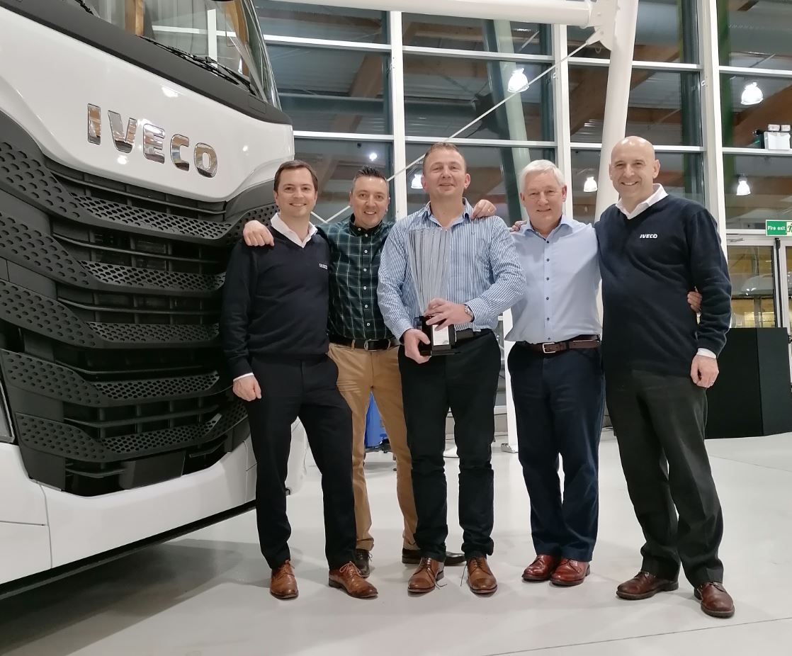 IVECOUK's tweet photo. Congrats to @NI_Trucks on being named IVECO Dealer of the Year at this week’s UK dealer conference. Their victory followed an in-depth analysis of all aspects of the business, ranging from vehicle &amp; parts sales, to performance against stringent service &amp; maintenance targets. https://t.co/hMbQSSHZXS
