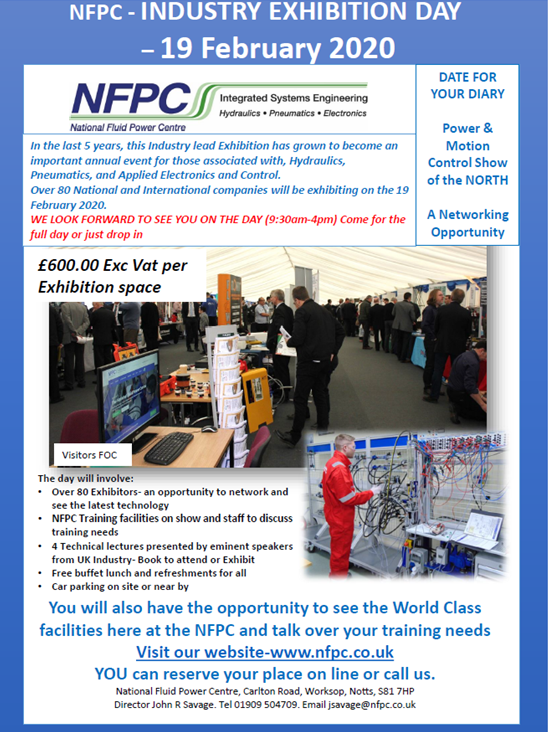 National Fluid Power Centre Open Day Wednesday 19th February 2020!