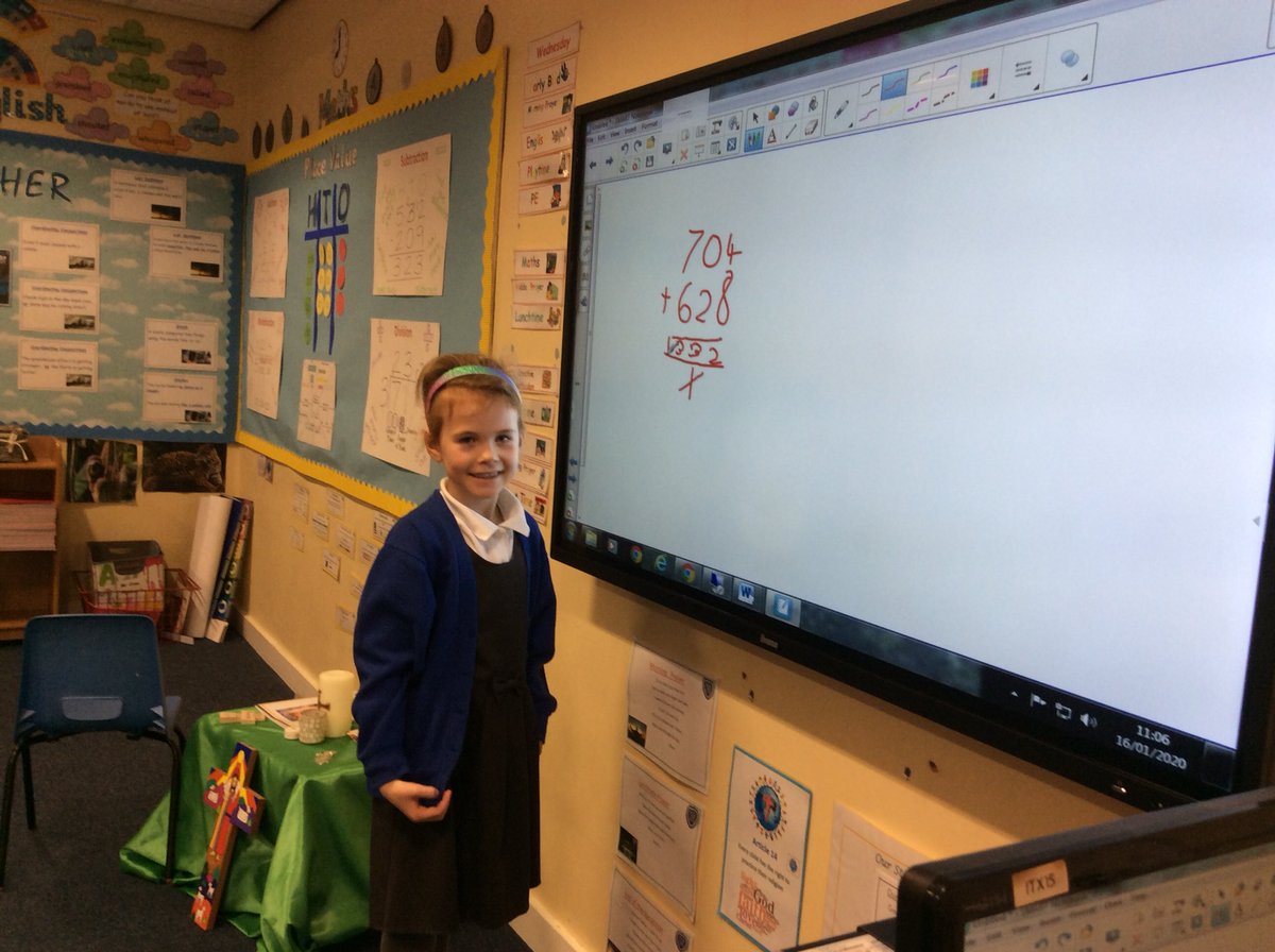 StMarysSchoolRC's tweet photo. Year 3 have been revising the three formal written methods and we had some βteachersβ up using our new interactive whiteboard! #Year3maths #columnaddition #columnsubtraction #gridmethodmultiplication #miniteachers https://t.co/We4DVwbHrH