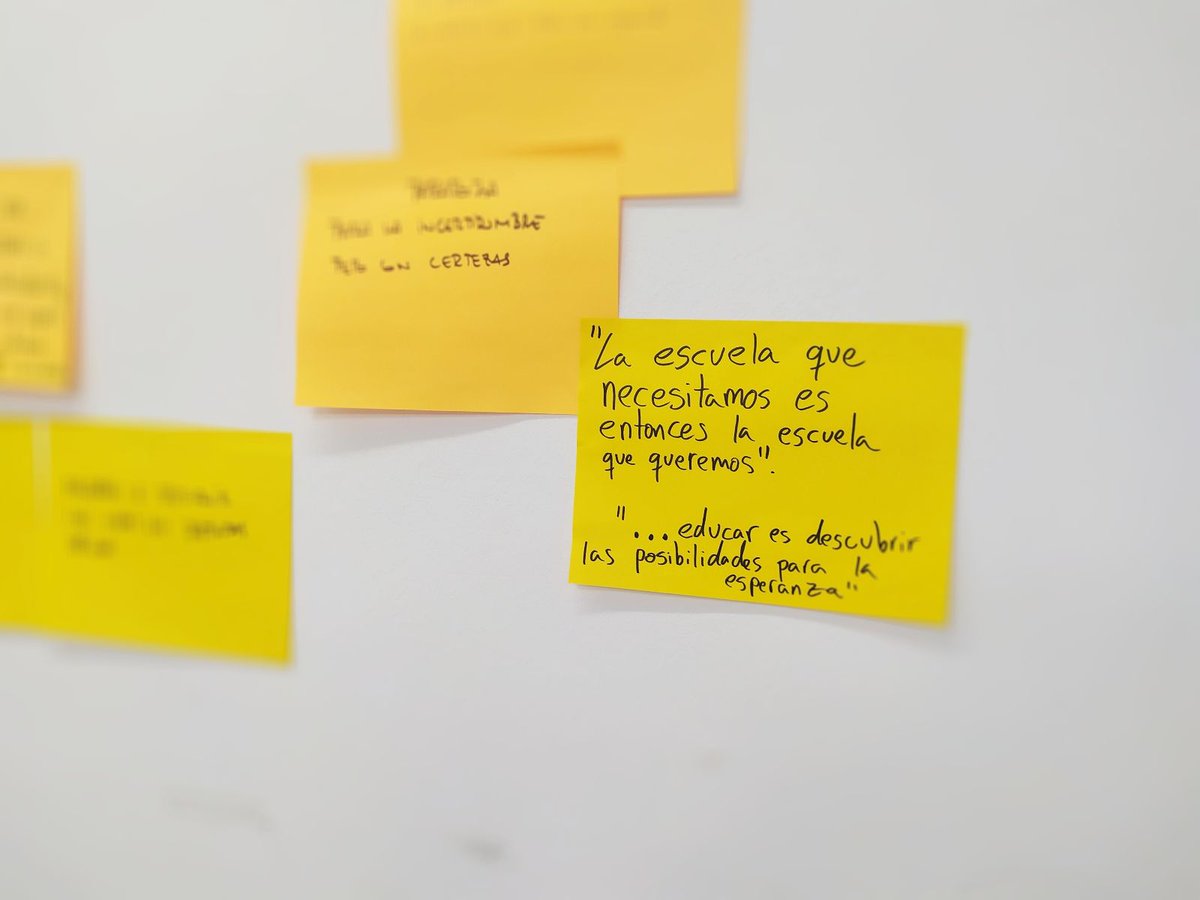 Weforteachers's tweet photo. Seguimos con la segunda jornada del módulo de Cultura del #ProgramaTIE. Os dejamos con algunas interesantes reflexiones de nuestros alumnos sobre sus centros y que nos servirán de guía para la sesión de hoy. https://t.co/lITtwJl5z7
