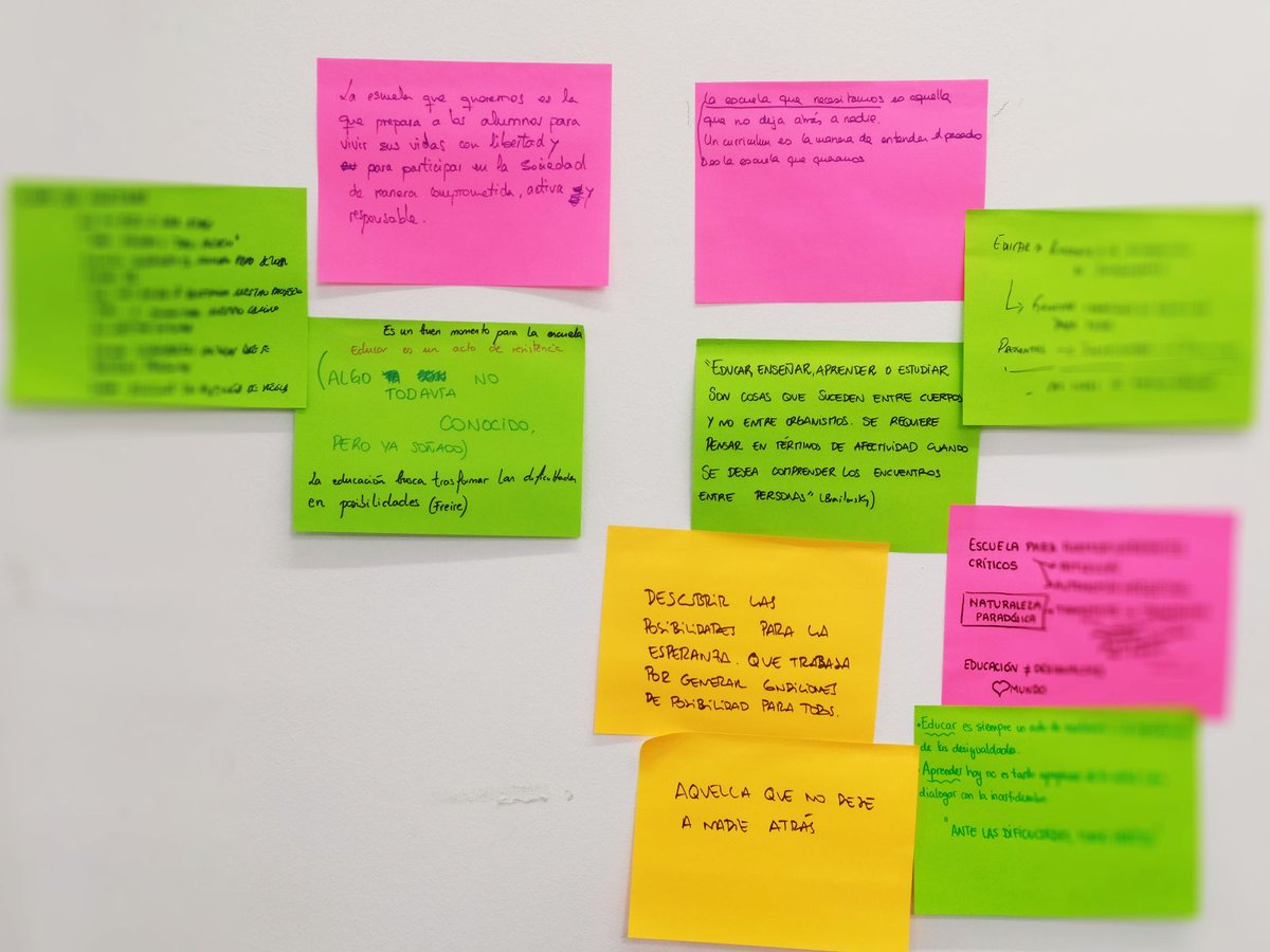 Weforteachers's tweet photo. Seguimos con la segunda jornada del módulo de Cultura del #ProgramaTIE. Os dejamos con algunas interesantes reflexiones de nuestros alumnos sobre sus centros y que nos servirán de guía para la sesión de hoy. https://t.co/lITtwJl5z7