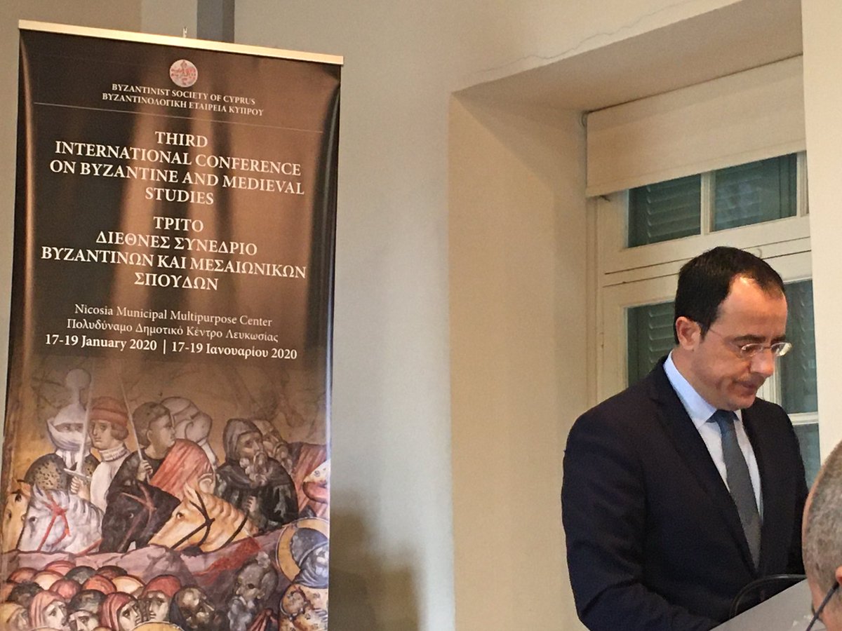 ItalyinCyprus's tweet photo. Very pleased to support the 3rd International Conference on Byzantine and Medieval Studies #cbms2020 organized by the Byzantine Society of Cyprus, which opened today. Welcoming seven scholars from Italy, including the keynote speaker, Prof Enrico Zanini from @unisiena https://t.co/Zm4CbbTGKQ