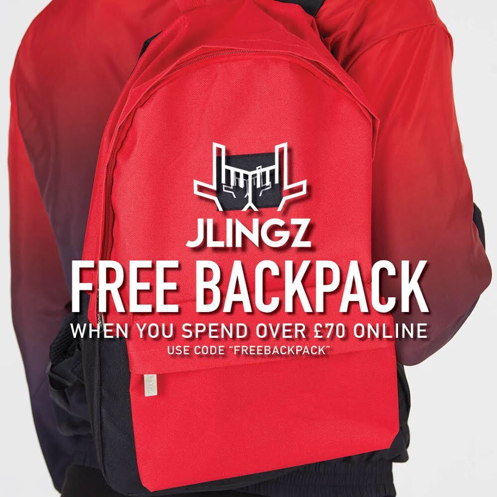 Friday just got even better! 🤩 Recieve a FREE backpack with any order over £70 ! Make sure you add “FREEBACKPACK” code at the checkout 🙌 #Jlingz