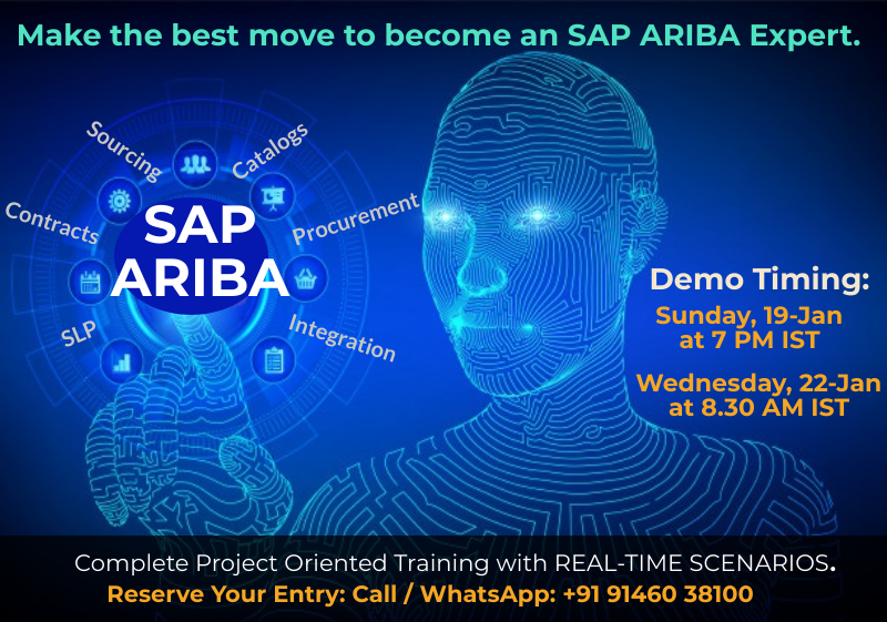 PrachiSAP's tweet photo. Complete Project Oriented Training of SAP Ariba with REAL-TIME SCENARIOS. Interested candidates can reach me on +91 91460 38100. OR Register now: https://t.co/vFrBHxAus1 https://t.co/ct4xehZAjz