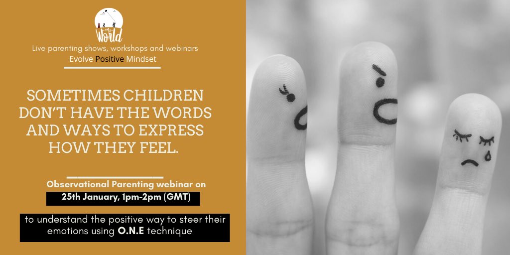 Children experience complex feelings too. They get frustrated, excited, jealous, worried and angry but don’t know how to express. 
Register free bit.ly/webworld1 to understand the positive way to handle your child’s intense emotions.
<a href="/Raageshwari1/">Raageshwari</a> <a href="/EktaBajaj/">Ekta Bajaj</a> <a href="/Monica_sood26/">Monica Sood</a>