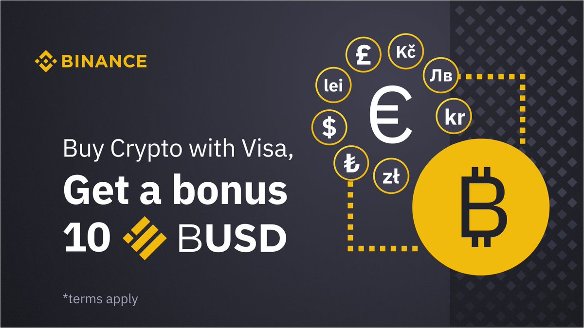 To Celebrate #Binance offering the lowest fee when buying #Crypto with a visa card, we are giving away $1,000 in $BNB!

But how much is the fee?

Here's a hint: bit.ly/BuyCryptoWithV…

A. 1%
B. 3%
C. 6%

✅Comment your answer and retweet.

💰10 winners will get $100 in BNB each!