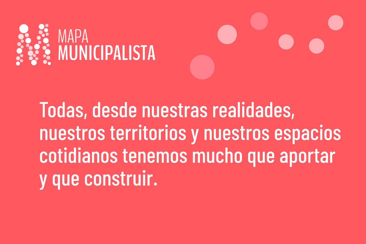 “LA DIMENSIÓN SOCIAL DEL MUNICIPALISMO” nace desde unha mirada crítica e desde unha posición activa. Todas, nas nosas realidades, territorios e espazos cotiás temos moito que aportar e que construír #MunicipalismoSocial en mapamunicipalista.org/dimension-soci…