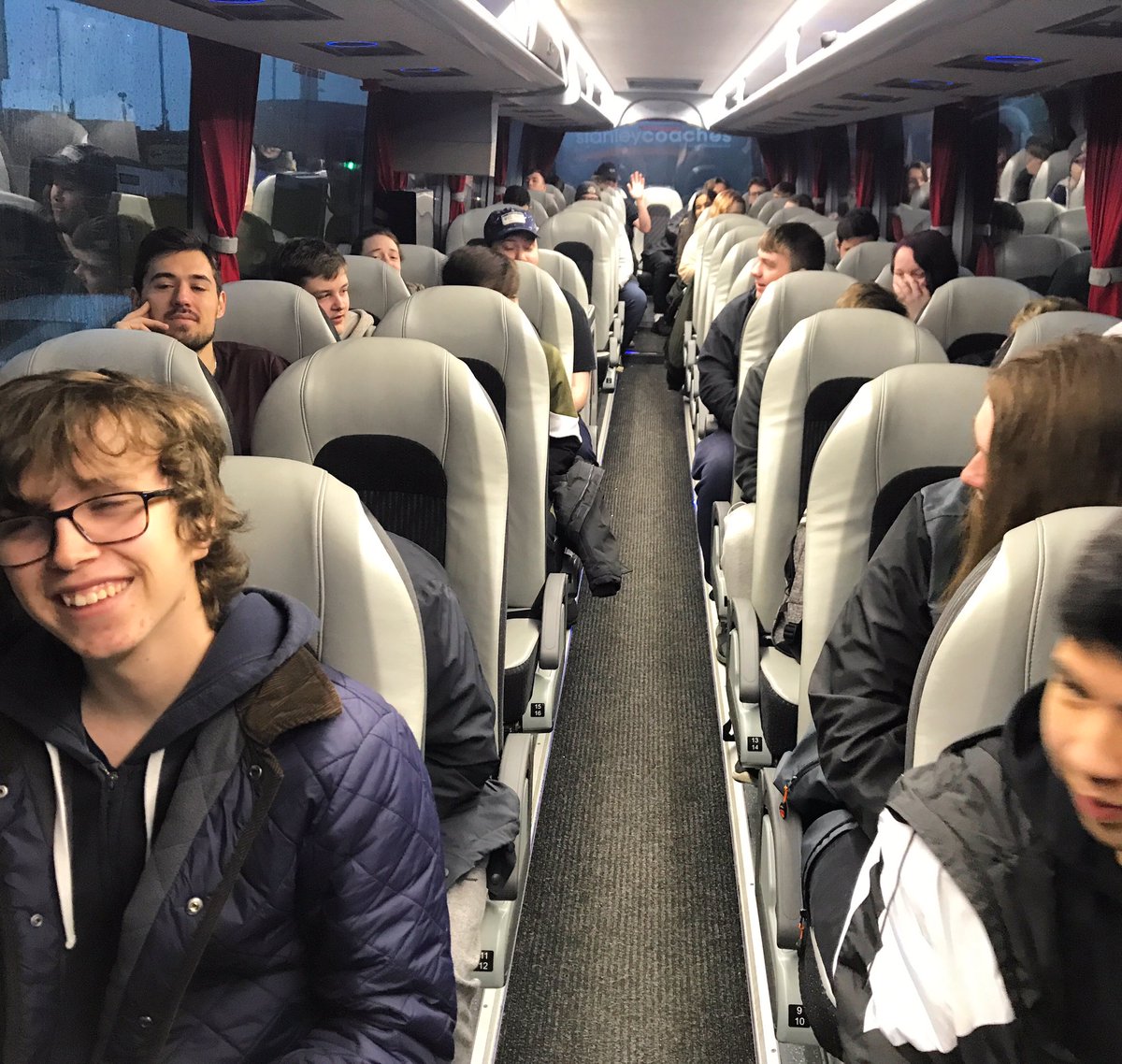 Two packed buses full of Games students on the way to the <a href="/CumbriaUni/">University of Cumbria</a> @DigiArt_UoCIA Game Jam awards today. <a href="/gatesheadcoll/">Gateshead College</a>