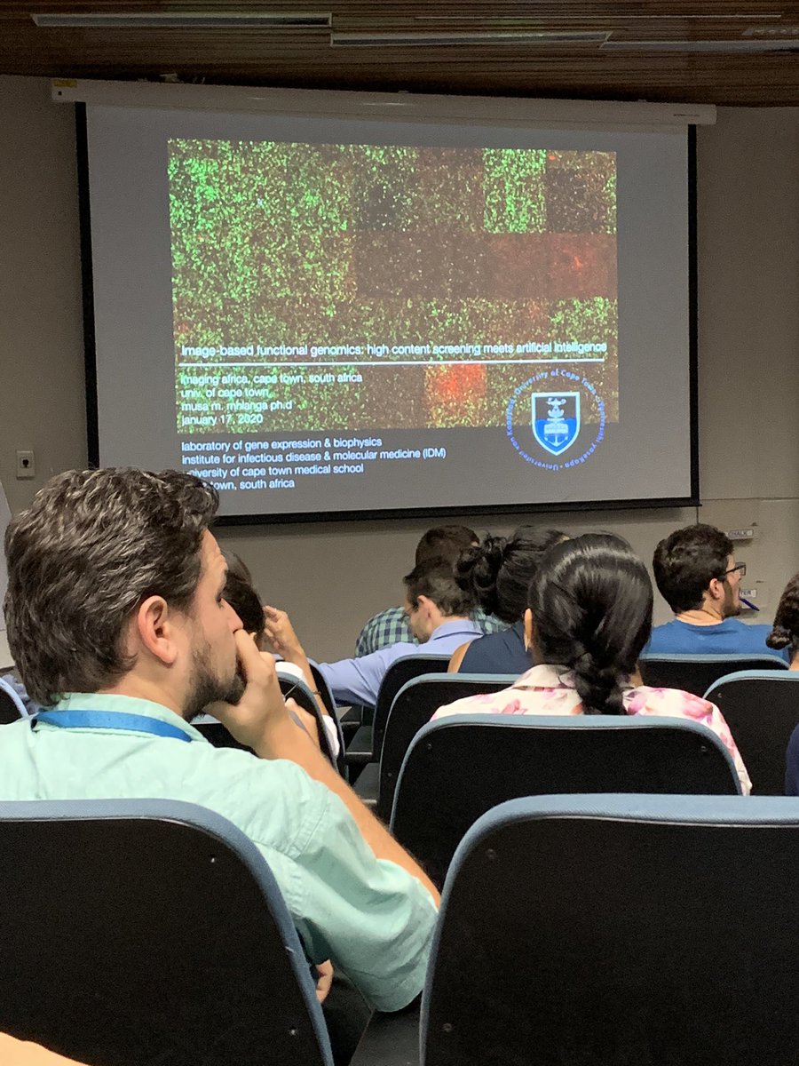 dr_lollie_m's tweet photo. Musa Mhlanga discussing high-content microscopy-based functional #genomics screening of #HIV infection powered by #ai 
#imagingafrica 
https://t.co/ExVwrDq61s @mhlangalab @uctnews https://t.co/egjB7t7hyq