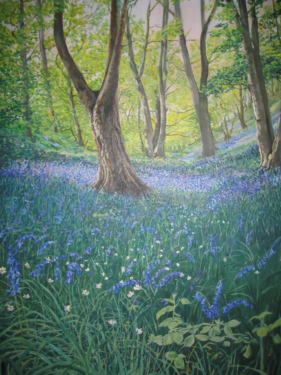 ‘Bluebell Wood’ by one of our new launch artists <a href="/welshpaintings/">Claire Halliday</a> - acrylics on canvas. Spring is just around the corner and the evenings are finally getting lighter. #ukartist #ukarts #artexhibitions #sellyourart #painting #drawing #oilpainting #acrylicpainting