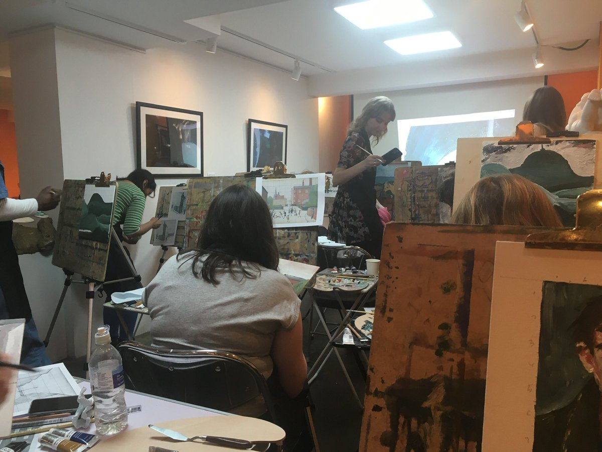 Still buzzing from the masterclass held last night by Frank Gray who taught us how to paint like L.S. Lowry in honour of the Blu-ray/DVD out on Monday. One of the best promotions EVER!!! for an excellent movie. Here’s my 1hr ‘masterpiece?’. /sc #LowryFilm <a href="/MrsLowryandSon/">Mrs Lowry & Son</a>