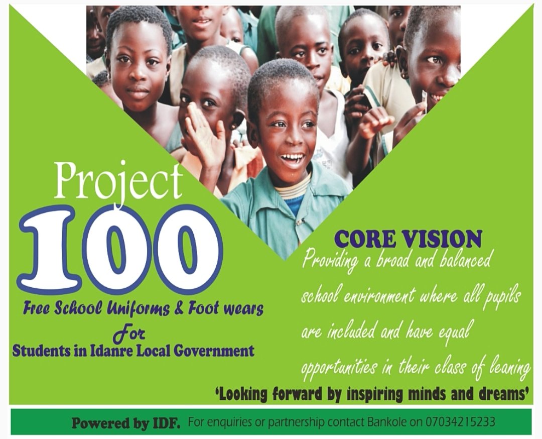 idanredevelopm1's tweet photo. When we conceive a new idea,we are thinking directly from the creativity of God.#IDFFreeSchoolUniformProject which targeted 100 students initially has clothed over 500 students in Idanre LG in just one year
Thanks to IDF 
#IdanreFirst @Bankoleakinse @ActionAidNG @RotimiAkeredolu https://t.co/vEEDsSLLGj