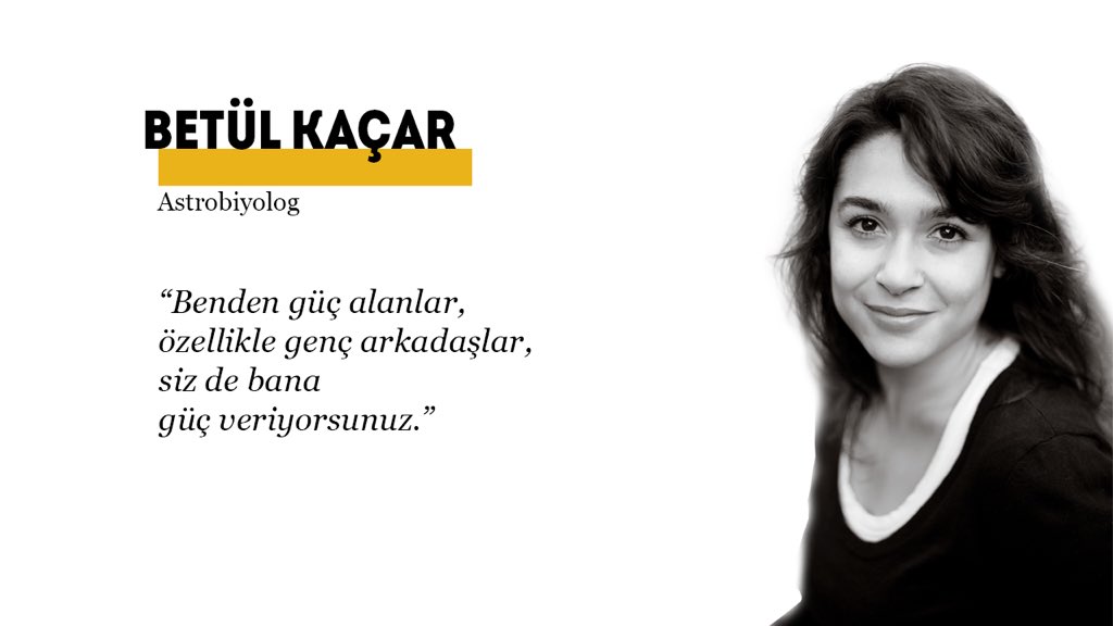 #BetülKaçar (<a href="/betulland/">Betul Kacar</a>) evrende yaşamın izlerini araştırmak için oluşturulan yeni bir NASA ekibine kabul edildi; kutlarız💫
"Benden güç alanlar, özellikle çocuklar, genç arkadaşlar siz de bana güç veriyorsunuz."
--
#KızlarİsterseYapar