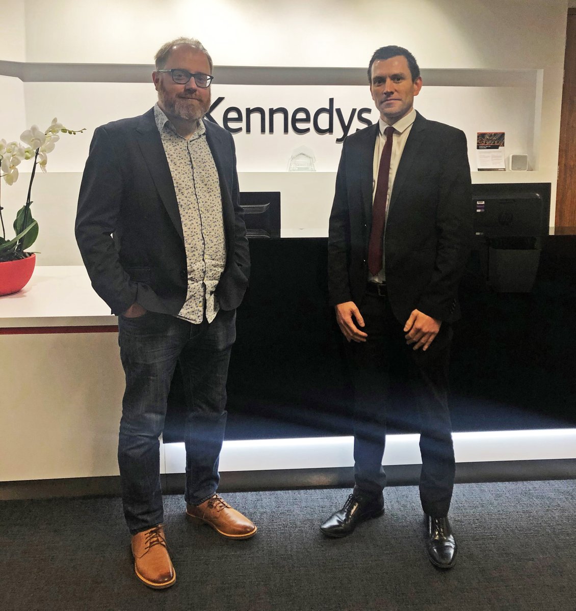 KennedysLaw's tweet photo. Excited to be involved in the interview process this week in London and Manchester for the #ClaimsApprentice 2020, in partnership with @Insurance_Post. Pictured - our HR Advisor Luke Evans & Content Director at Insurance Post @InsuranceSwifty in our Manchester office. #Talent https://t.co/RhgZxtfkYo
