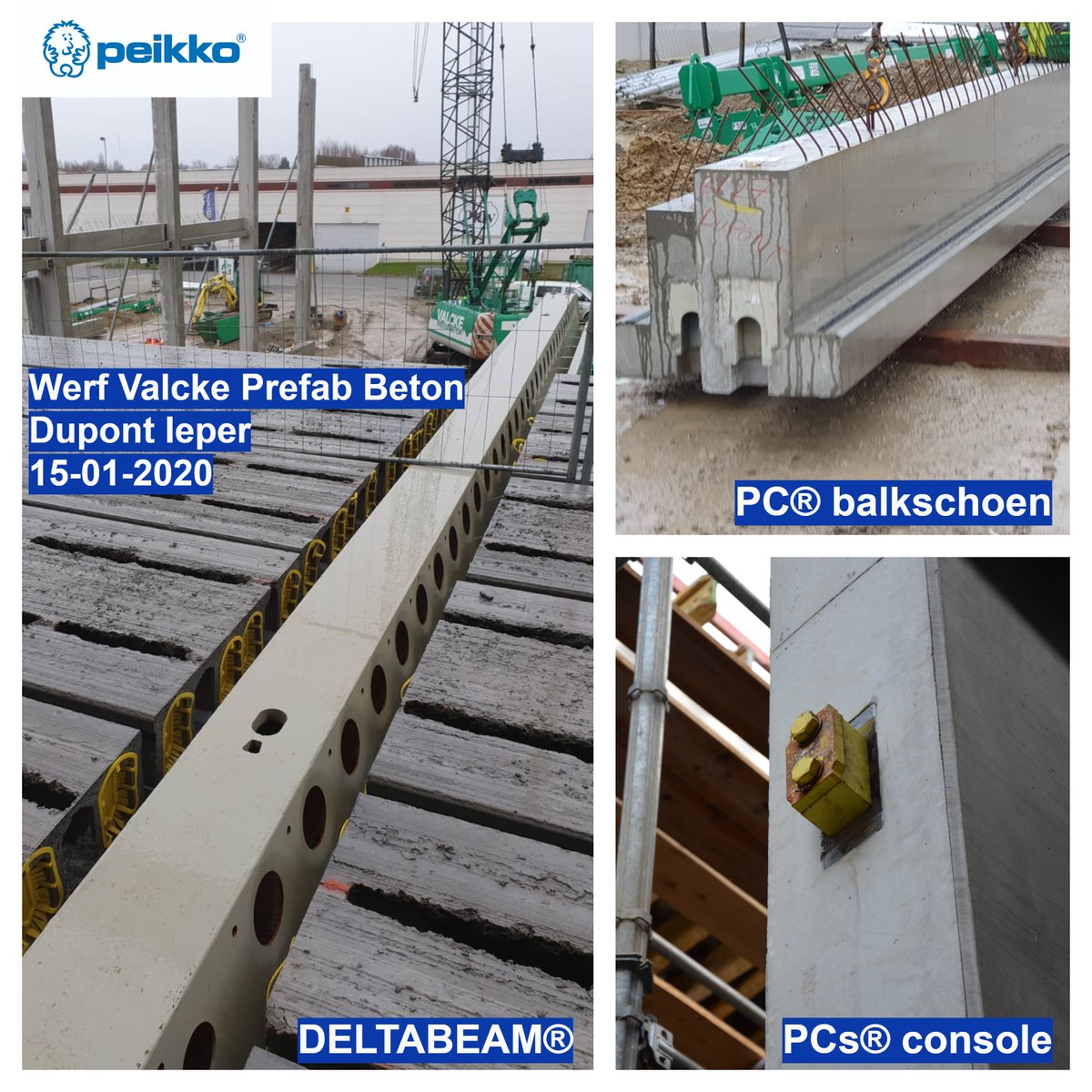 Woensdag zijn video opnames gemaakt van de toegepaste Peikko-oplossingen in project Dupont in Ieper.

Valcke Prefab Beton is erg te spreken over de toegepaste DELTABEAM® staal-betonliggers en het onzichtbare oplegsysteem voor betonbalken.

#DELTABEAM #concreteconnections