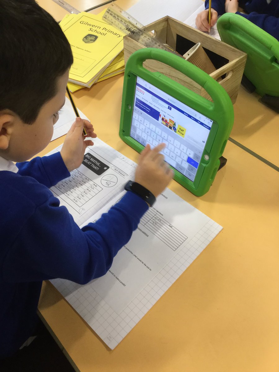 gilwern_school's tweet photo. #GilwernYear4 are working hard using @Tesco online to price up their ingredients! We are using column methods to find total prices. #ambiouscapablelearners #MathematicsandNumeracy https://t.co/ewBNHtja0G