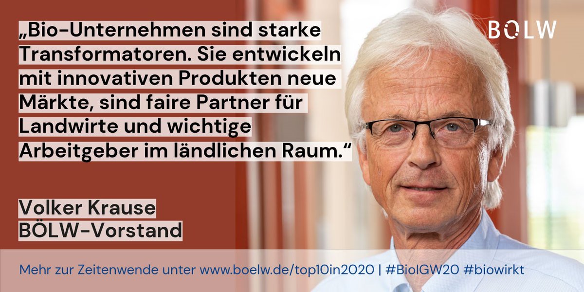 joycemoewius's tweet image. Krause: #Bio-Unternehmen sind starke #Transformatoren. Sie entwickeln mit innovativen Produkten neue Märkte, sind faire Partner für #Landwirte und wichtige #Arbeitgeber im #ländlichen Raum.  #IGW2020 #BioIGW20 #biowirkt #lebensmittel boelw.de/top10in2020 #bölw #biooekonomie