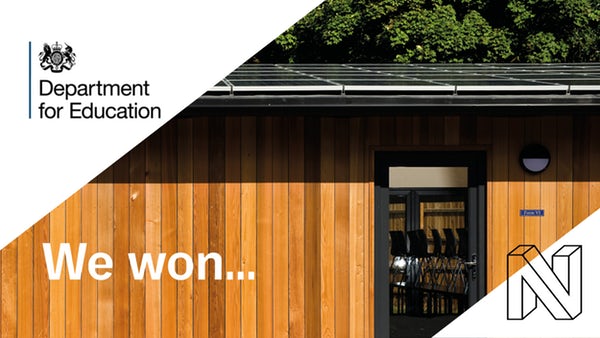NZBuildings's tweet photo. News just in! NetZero Buildings has won a place on the Department for Education new £3bn framework to build Britain’s next generation of schools 
#BuildingANetZeroFuture #MMC #Offsite
https://t.co/39goMabmVx https://t.co/IbVWlsyhFR