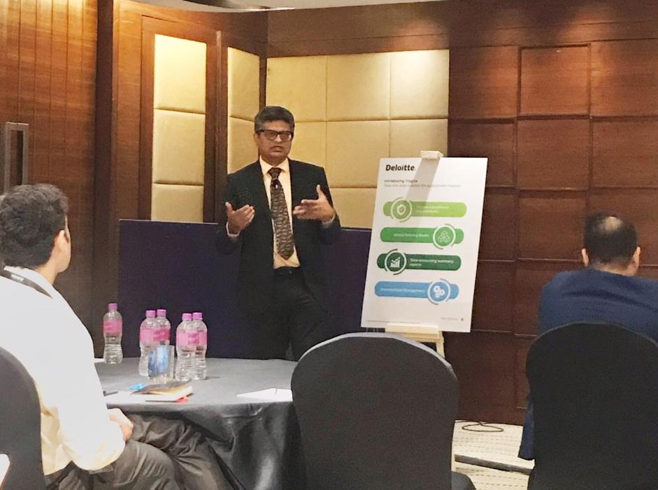 DeloitteIndia's tweet photo. Munjal Kamdar, Partner, Deloitte India, shared expert insights on the benefits of centralised and #automated #EERM practices at Deloitte India #RiskAdvisory #RADialogues this morning in Pune. Read more about our solutions here https://t.co/sRviYUu6rS. https://t.co/Jim2RizslI