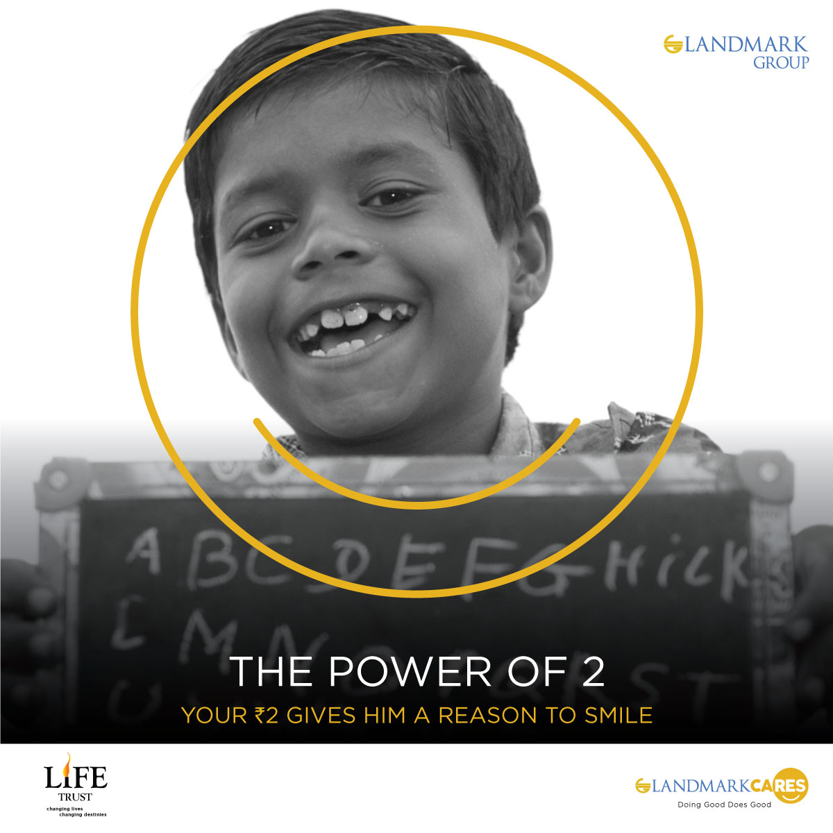 Lifestyle_Store's tweet photo. Just by donating ₹2 you can contribute to the education and health care of little kids all over the country with Life Trust.
@lifetrustindia was able to change the destinies of 2.1 million beneficiaries in the last 10 years with this initiative.
#LandmarkGroup #ThePowerof2 https://t.co/Anga115l4c