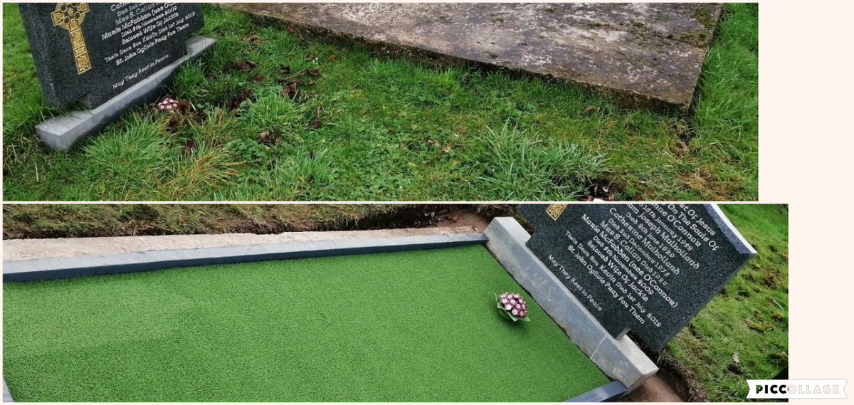 Making a loved ones grave look well and easy to maintain is possible at an affordable price. The option provided by the We Tidy Graves team is a concrete surround matched to the colour of the headstone and the interior either finished off with artificial grass or decorative stone