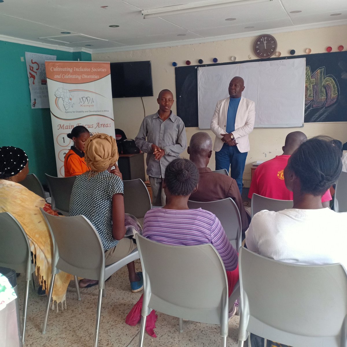 giftedPWDcentre's tweet photo. At GCC we value education and empowerment for persons with disabilities. Today, GCC with @AddaAfrica and @Nairobits are holding a sensitization on Disability Inclusion Score Card and Disability Inclusion Equity Training in Kibera.

#GCCAWARENESS
#IAMGCC
#DisabilityInclusion https://t.co/4TrdUkjcK9