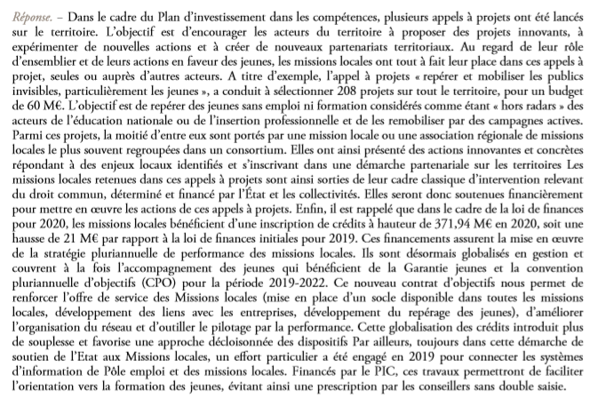 DimitriHLT's tweet photo. Pratiques dans le repérage des "invisibles " : de l'art de ne pas répondre à une question précise d'une sénatrice. https://t.co/0Ib29Ogd0M #MissionsLocales #MissionsLocales2020 #PIC #PôleEmploi #OuiForm #GarantieJeunes #CPO https://t.co/LRwSy2jvNv