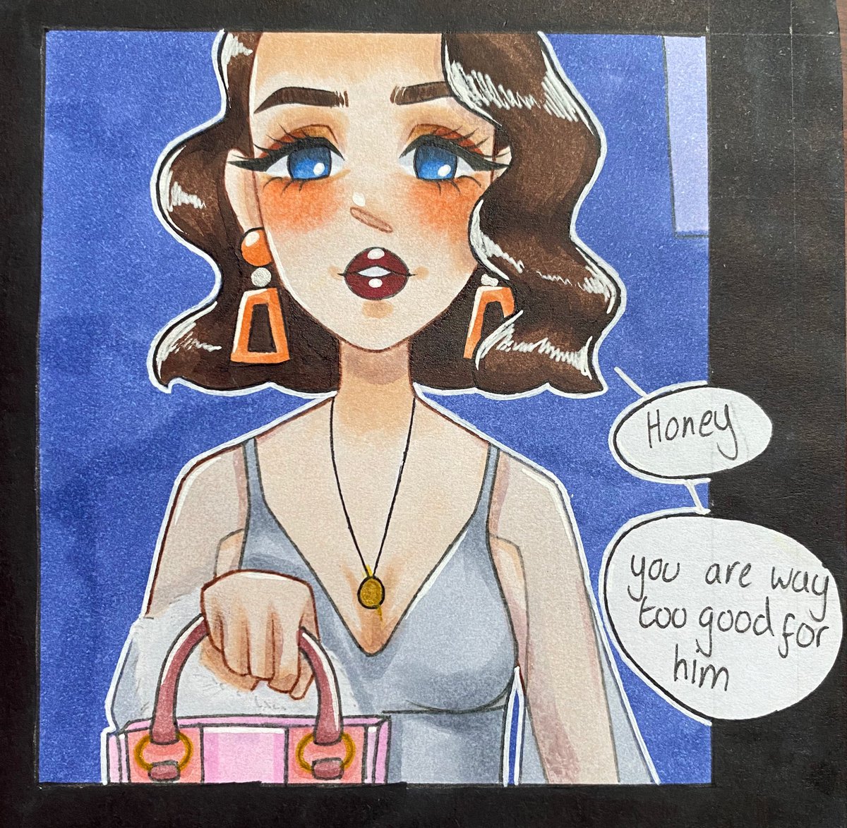 hopealexfrost's tweet photo. The Handler helps Brat with her confidence outside of her clown persona 🤡💖💕 The Handler OC by @_hannah_paula_ 

#gotham #gothamfanart #fanart #gothamoc #originalcharacter #oc #originalcharacters #gothamoc #comic #comics #comicstrip https://t.co/YowIdgv6A0