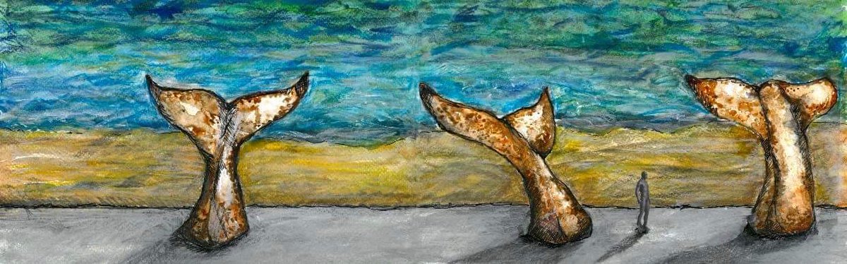 BlueBugPhotos's tweet photo. @ITVRobShelley the start of my 🐳Whale Tail🐳 spam for you ❤️. Artist impression of the tails #plasticfree #atPrestatyn #prestatyn #whaletails @PrestatynT @jachapotgieter watch this space... https://t.co/eTym3ND939