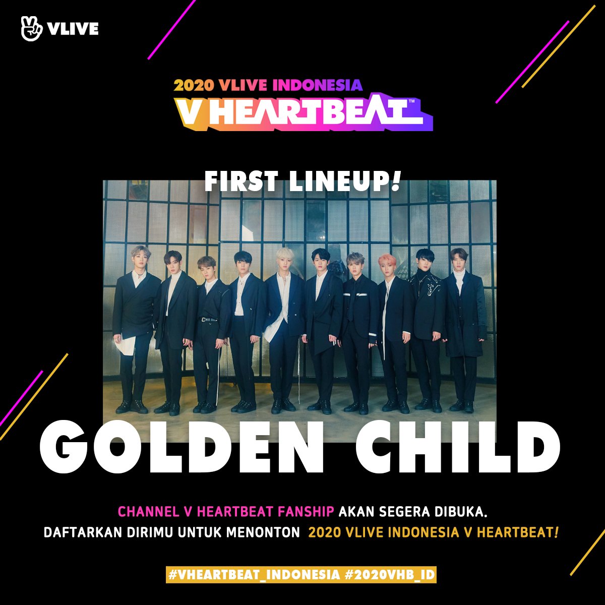 vliveindonesia's tweet photo. 📣2020 VLIVE INDONESIA V HEARTBEAT 1st LINE UP📣

GOLDEN CHILD akan tampil di VHB Februari yang akan datang👏🏻

Follow channel V INDONESIA untuk tahu lebih cepat info selanjutnya~
👉🏻 https://t.co/a7261eU1Pf

#VLIVE #VLIVEINDONESIA #VHEARTBEAT_INDONESIA #2020VHB_ID #GOLDENCHILD https://t.co/e0SSNJTeMN