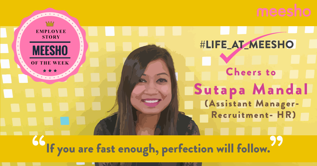 meeshotech's tweet photo. Sutapa Mandal, Assistant Manager — Recruitment at @meeshoapp reveals why #SpeedOverPerfection is the mantra to succeed at #Meesho
https://t.co/hQakhW29vB
#HumansofMeesho
@viditaatrey @barnwalSanjeev @Naspers @Sequoia_India @SAIFPartners https://t.co/GG8J9NJK5A