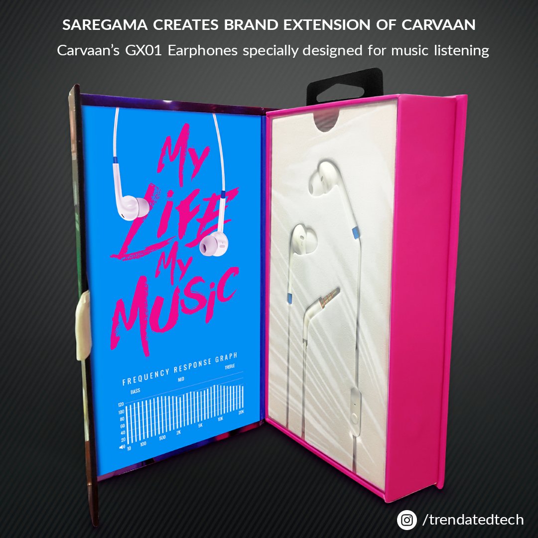 TrendatedTech's tweet photo. Saregama has now launched Carvaan branded earphones – the GX01. 
Available in two classic colours – black and white.
 The GX01 is reasonably priced at ₹1,599/- 
Want to buy : https://t.co/UFe2dcs9Fs
#saregama #carvaan   #earphones #TrendatedTech 
@saregamaglobal https://t.co/itH0ffofQ7