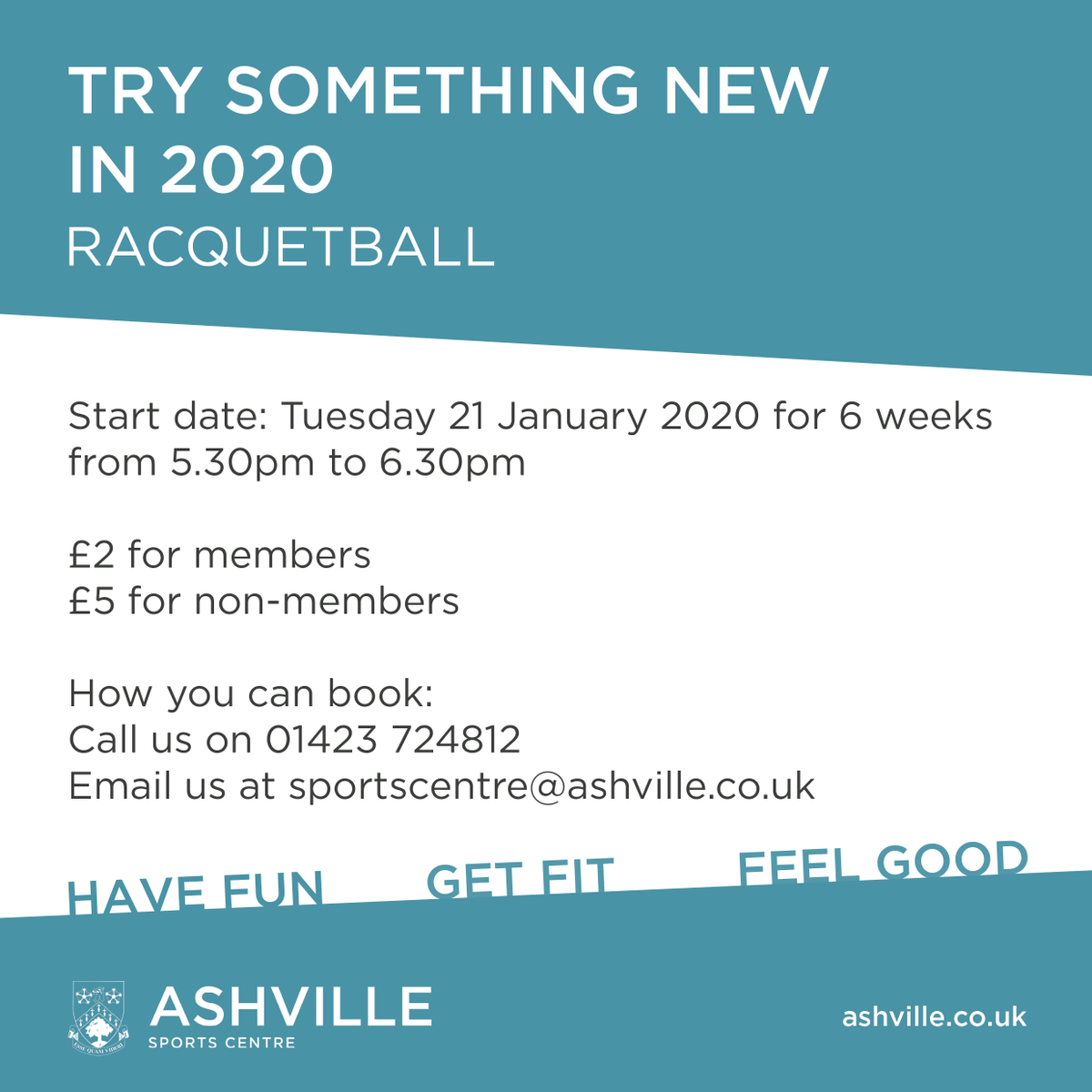 Did you know that you don't have to be a member to take part in racquetball sessions? It's only £5 for non-members to attend, so why not get in touch to book now?