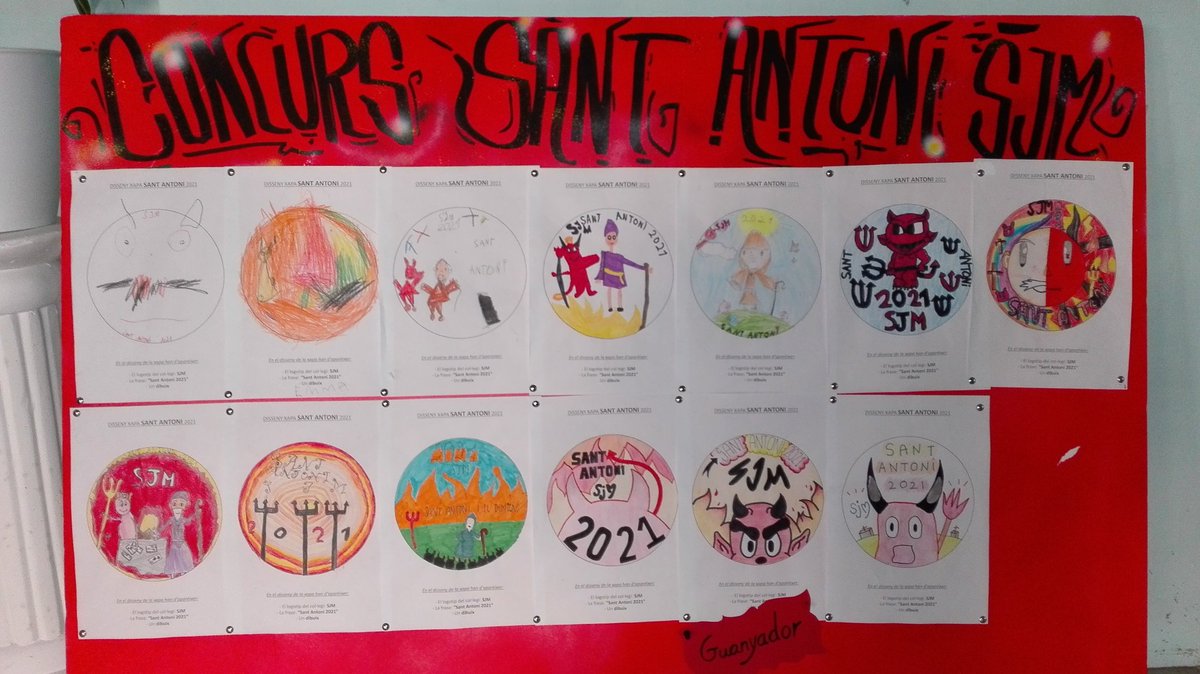 SJM_Palma's tweet photo. Aquests són els nostres dibuixos finalistes del concurs xapa Sant Antoni 2021. Laura Copano ha estat la guanyadora.
Enhorabona a tots i totes!!! https://t.co/mQyYYipnKE