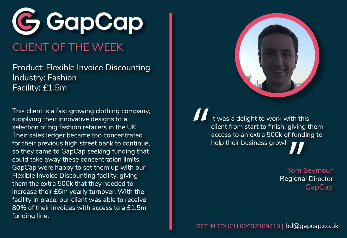 See below how our Flexible Invoice Discounting facility was the right solution for this client, giving them access to the funding size they needed to grow their business! #easycashflow #growyourbusiness #healthyworkingcapital #alternativebanking #invoicediscounting #happyfriday!