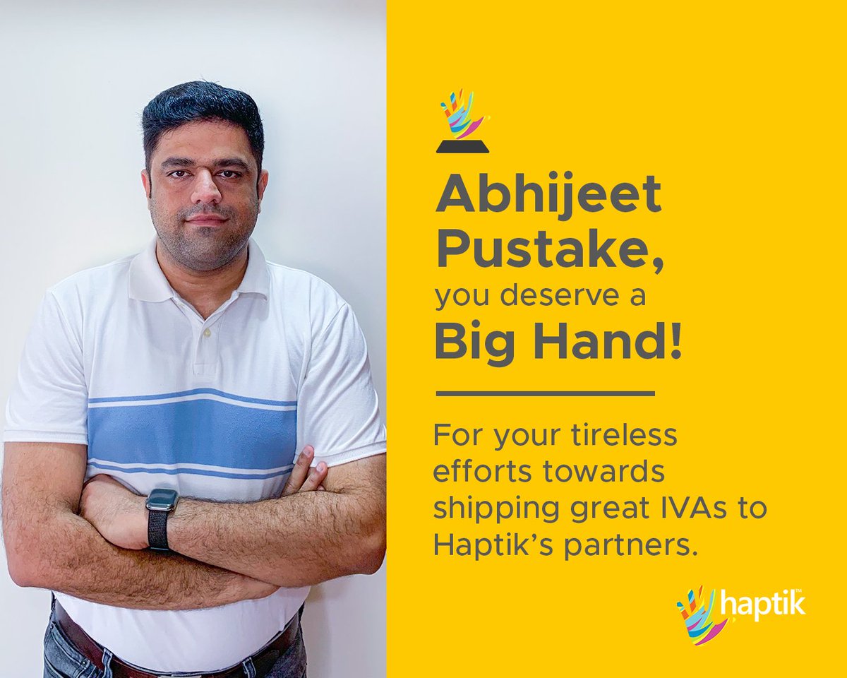 haptik's tweet photo. Once again, it's time to give some very special Haptikans a Big Hand for their exemplary efforts! Congratulations Chirag Jain, Abhijeet Pustake, Rajratna Kakade and Ria Parmar!
#LifeAtHaptik #HumansOfHaptik
#WorkCulture #EmployeeRecognition https://t.co/iWV4MAIS2G