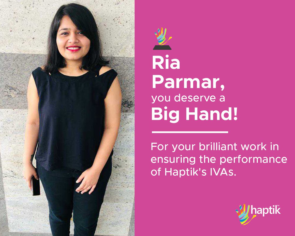 haptik's tweet photo. Once again, it's time to give some very special Haptikans a Big Hand for their exemplary efforts! Congratulations Chirag Jain, Abhijeet Pustake, Rajratna Kakade and Ria Parmar!
#LifeAtHaptik #HumansOfHaptik
#WorkCulture #EmployeeRecognition https://t.co/iWV4MAIS2G