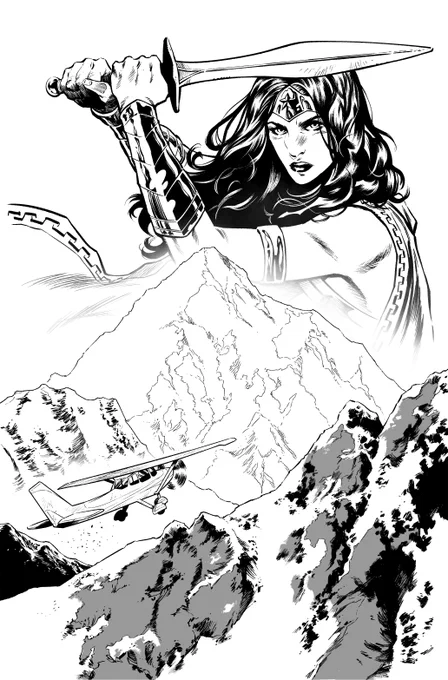 From Wonder Woman Giant #2, now on sale! My inks over @Sampere_art 's pencils. 