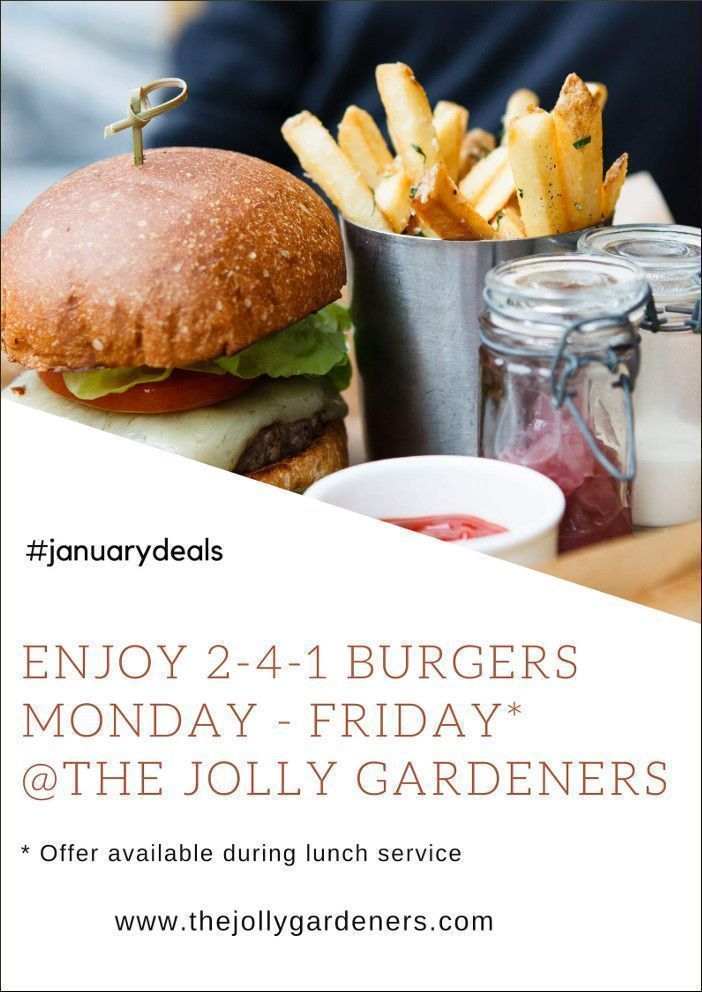 Fancy a local lunch? Join us Monday to Friday &amp; enjoy 2-4-1 on all our burgers. #eatlocal #januarysales #burgers #Earlsfield